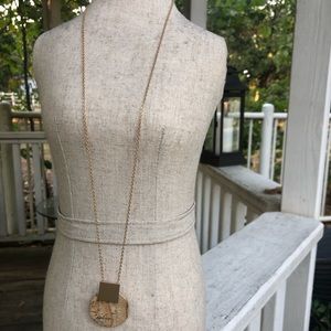 NEW-Beautiful natural stone & brass necklace